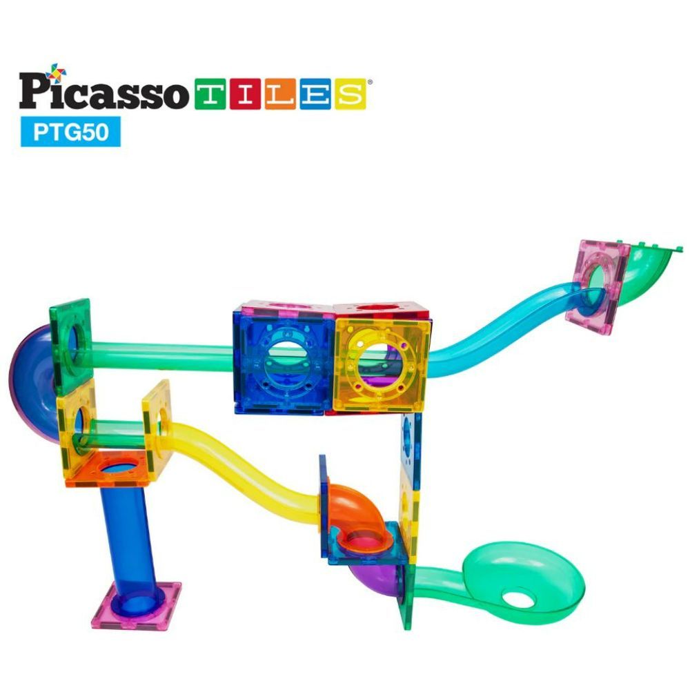 Picasso Tiles - Magnetic Marble Run - 50 Pcs