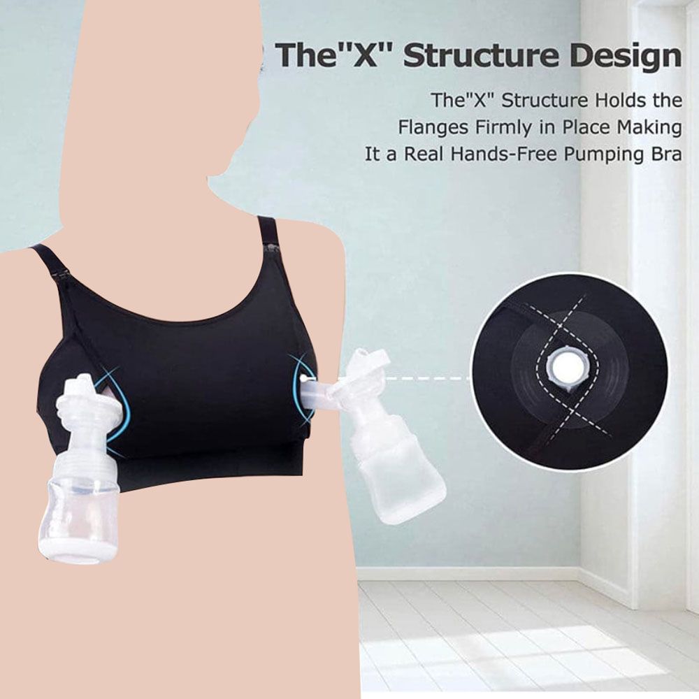 Momcozy - Adjustable Breast-Pumping And Breastfeeding Bra - Black