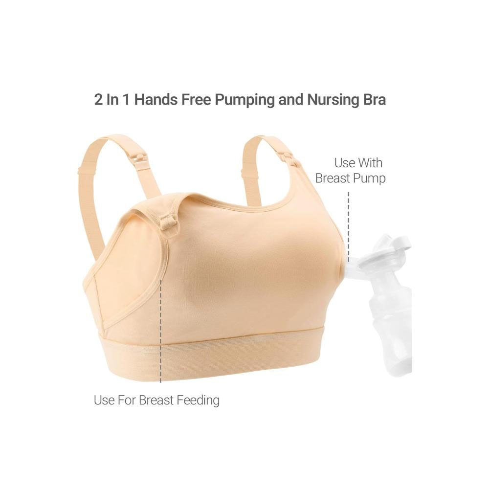 Momcozy - Breast-Pumping And Breastfeeding Bra - Beige