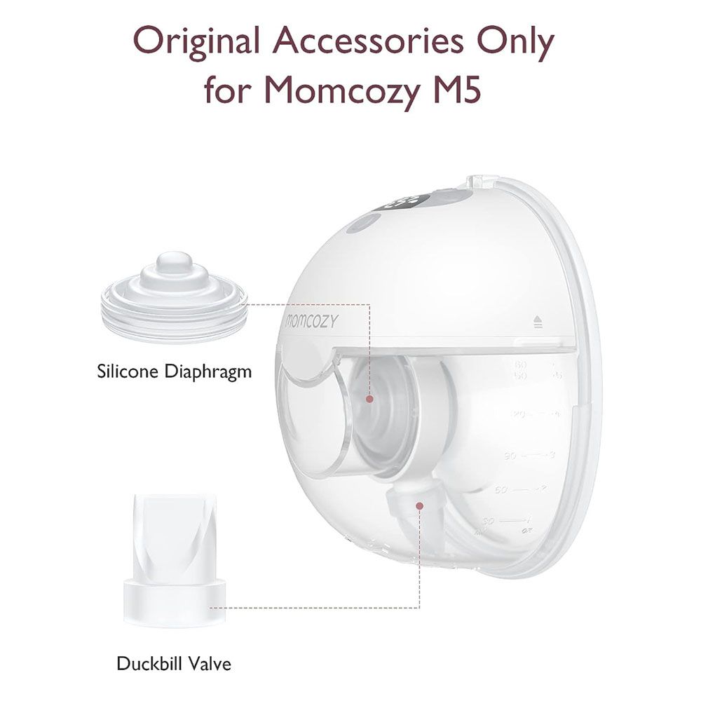 Momcozy - Duckbill Valve And Diaphragm Only For M5 Breast Pump - White