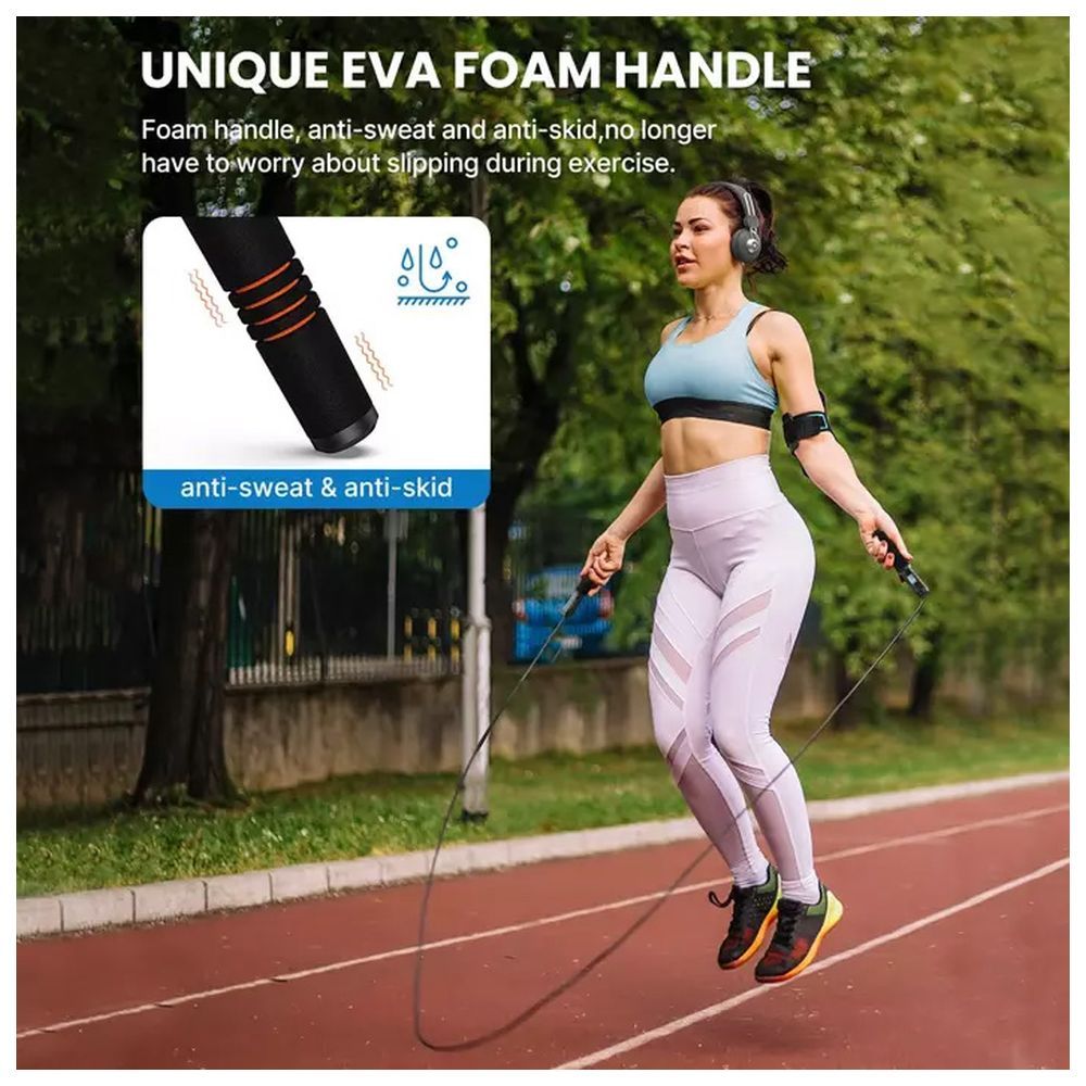 Renpho - Smart Jump Skipping Rope w/ App Data Analysis - Black