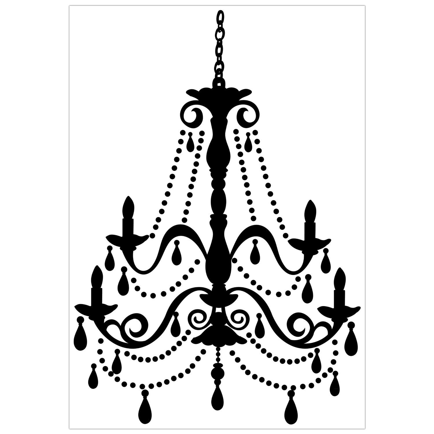 RoomMates Chandelier Giant Wall Decal with Gems