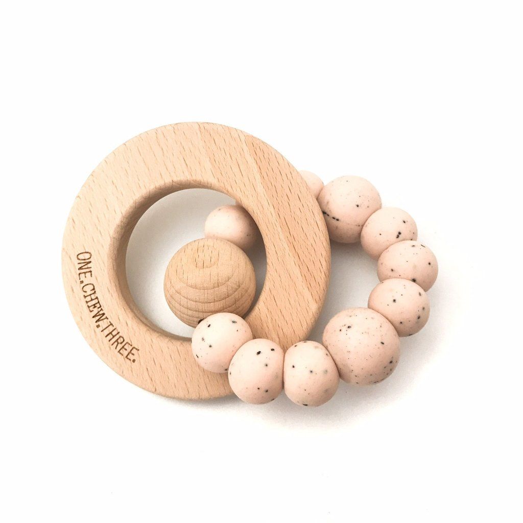 One.Chew.Three - Solar Teether - Blush Speckled