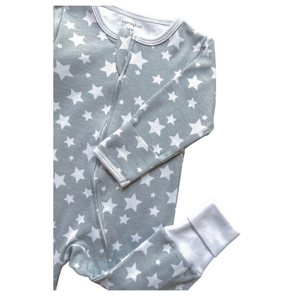 Impressions - Snuggly Stars Romper Beanie Set - Grey