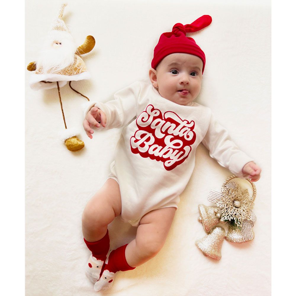 Impressions - Santa Baby Onesies Sweater - White