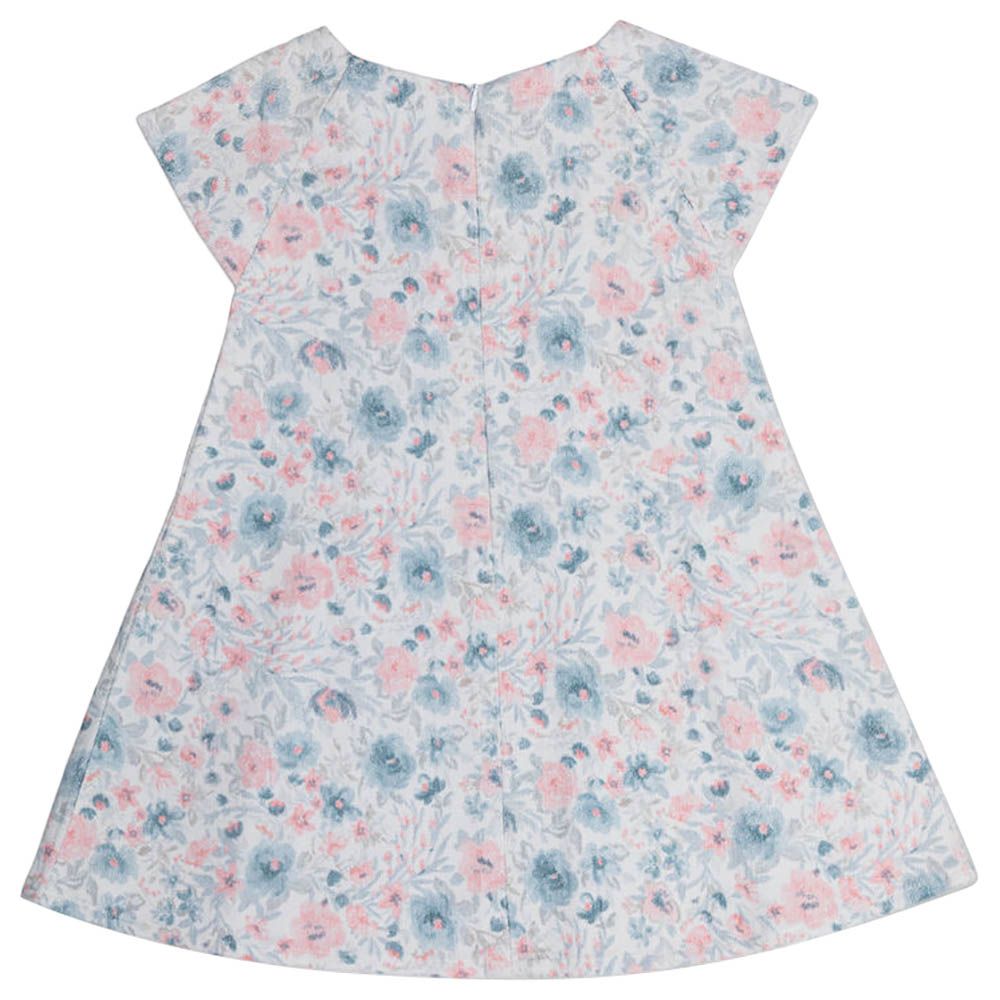 Jules & Juliette - Rose Baby Short Sleeves Dress - Flowery Buds Pink