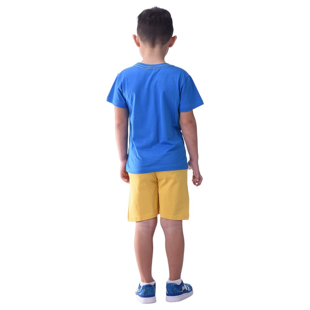 Victor and Jane - 2pc-Set - Boy's Cotton T-Shirt and Shorts - Blue/Yellow