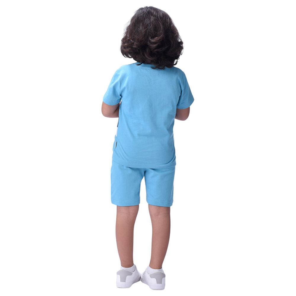 Victor and Jane - 2pc-Set - Boy's Cotton T-Shirt and Shorts - Light Blue