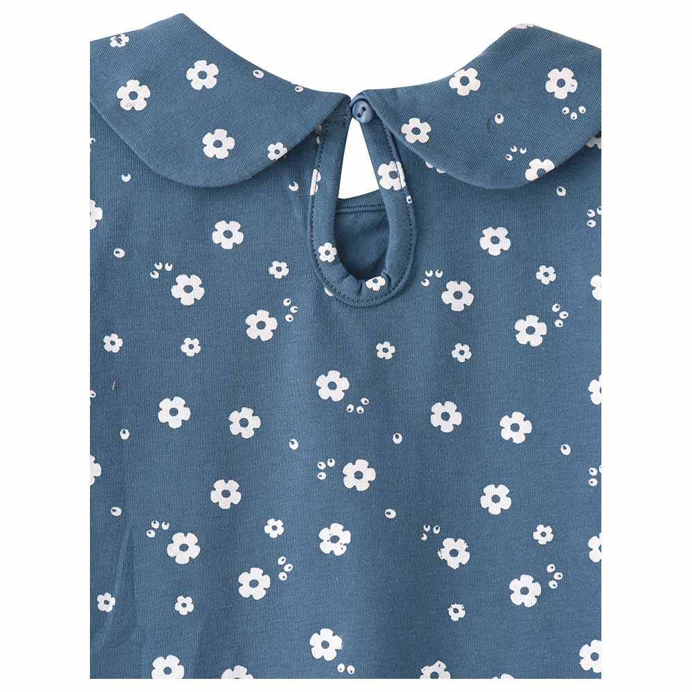 Jelliene - Floral Aop Knit Dress - Blue