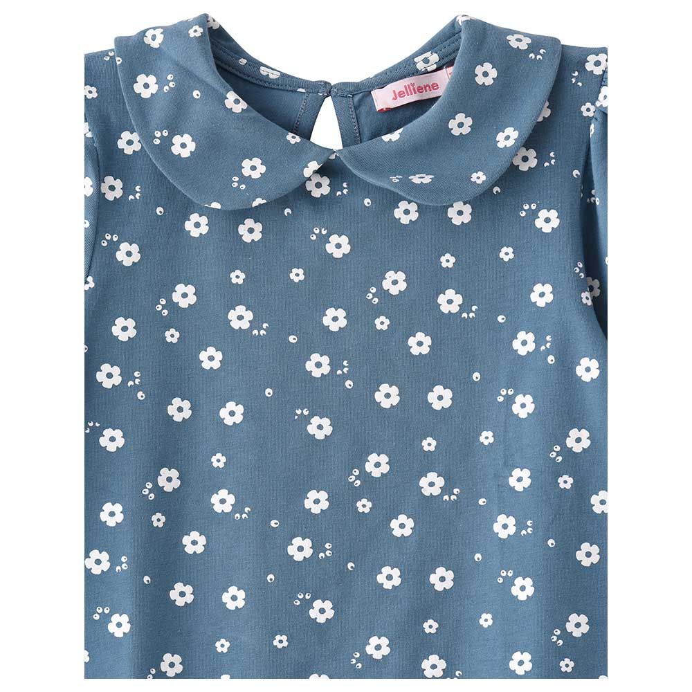 Jelliene - Floral Aop Knit Dress - Blue