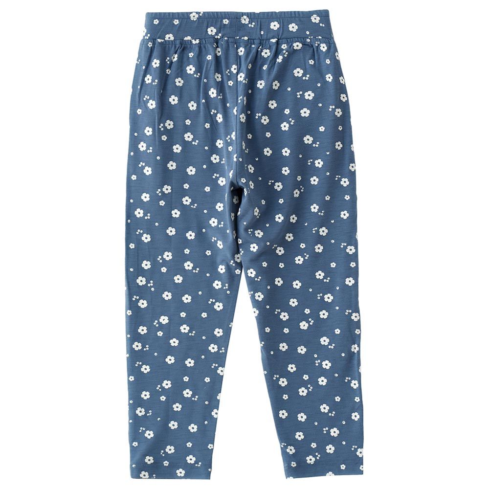 Jelliene - Knit Aop Harem Pants With Drawstring - Blue