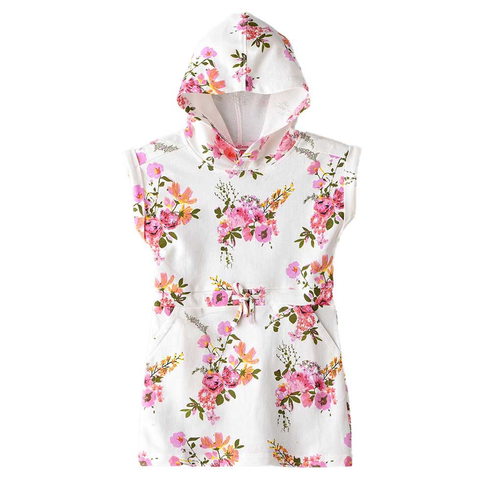 Jelliene - Girls Printed Soft Cotton Hoodie - White