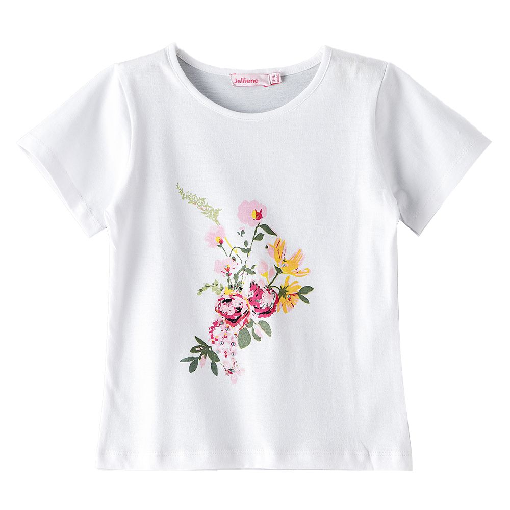 Jelliene - Girls Soft & Comfortable Cotton T-Shirt - White