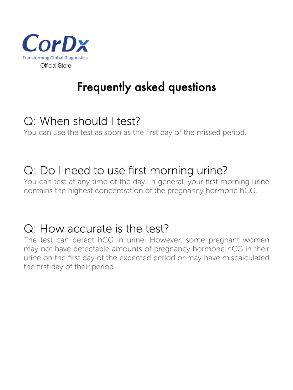 Cordx - Cassette FDA Approved - 1 Pregnancy Test