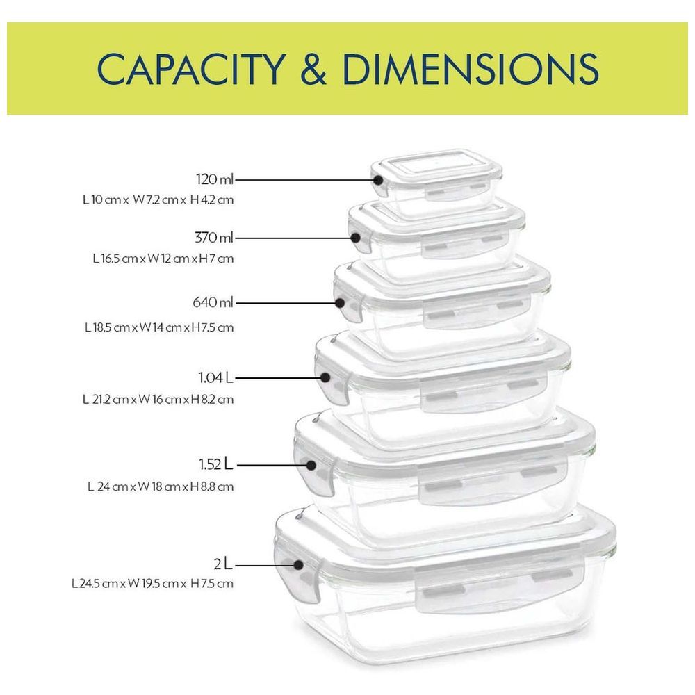 Borosil - Klip-N-Store Rectangular Glass Container - 640 ml