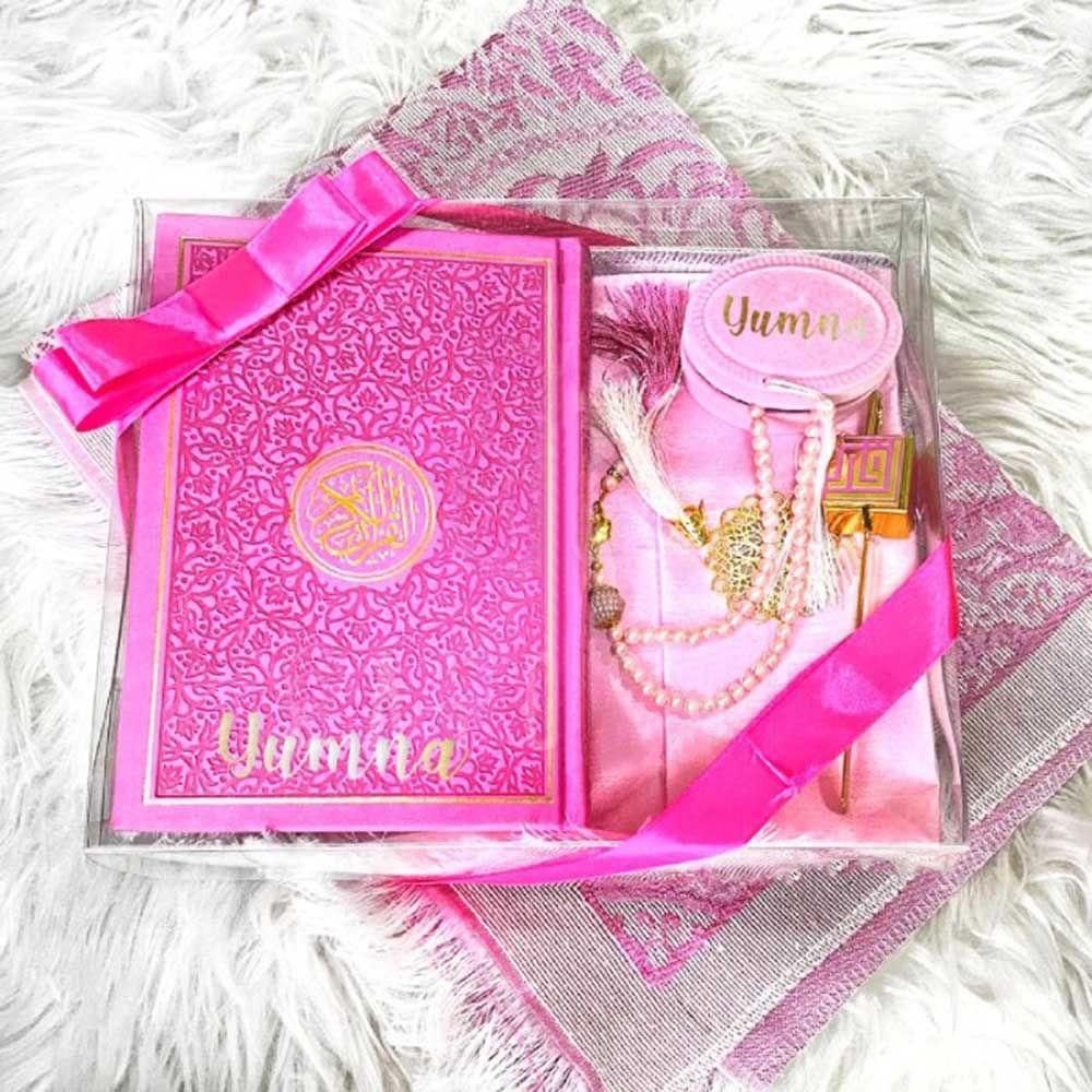 Zayoshe - Personalized Islamic Gift Set - Dark Pink - 5pcs