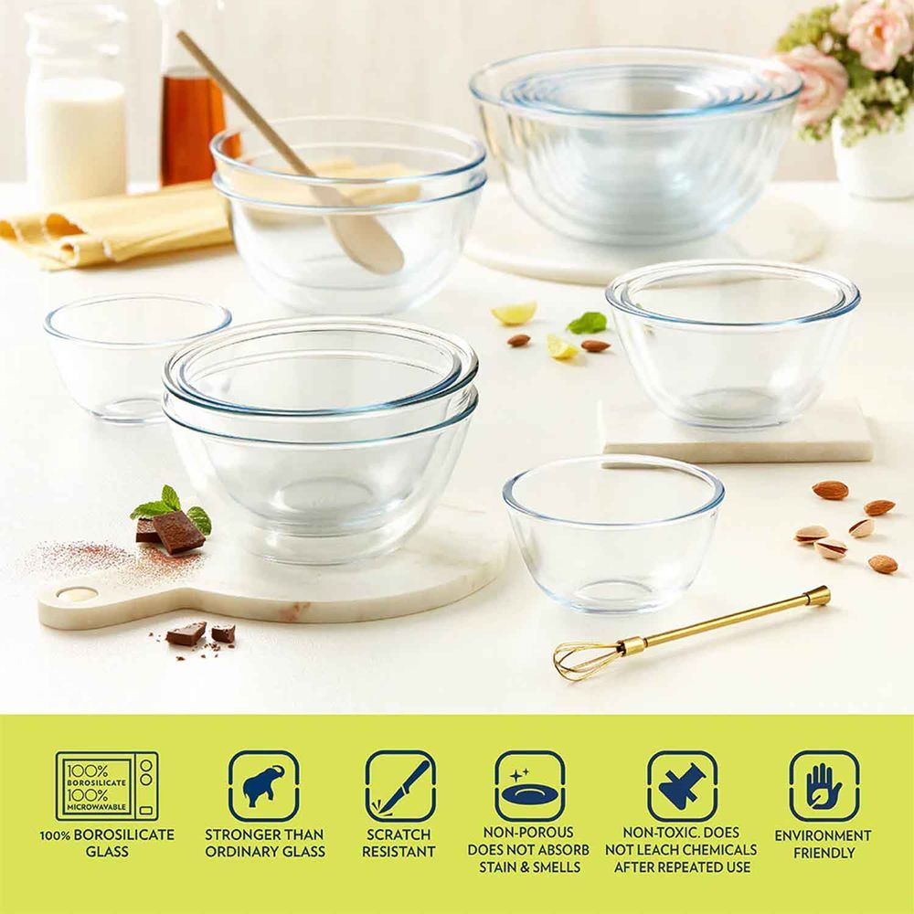 Borosil - Icate Round Glass Mixing Bowl - 350 ml