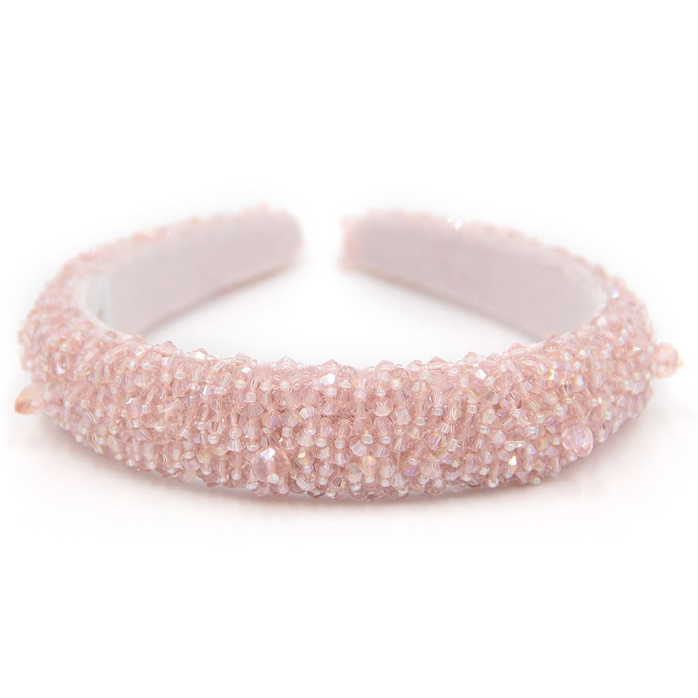 D' Daniela - Girls Monalisa Headband - Baby Pink Stones