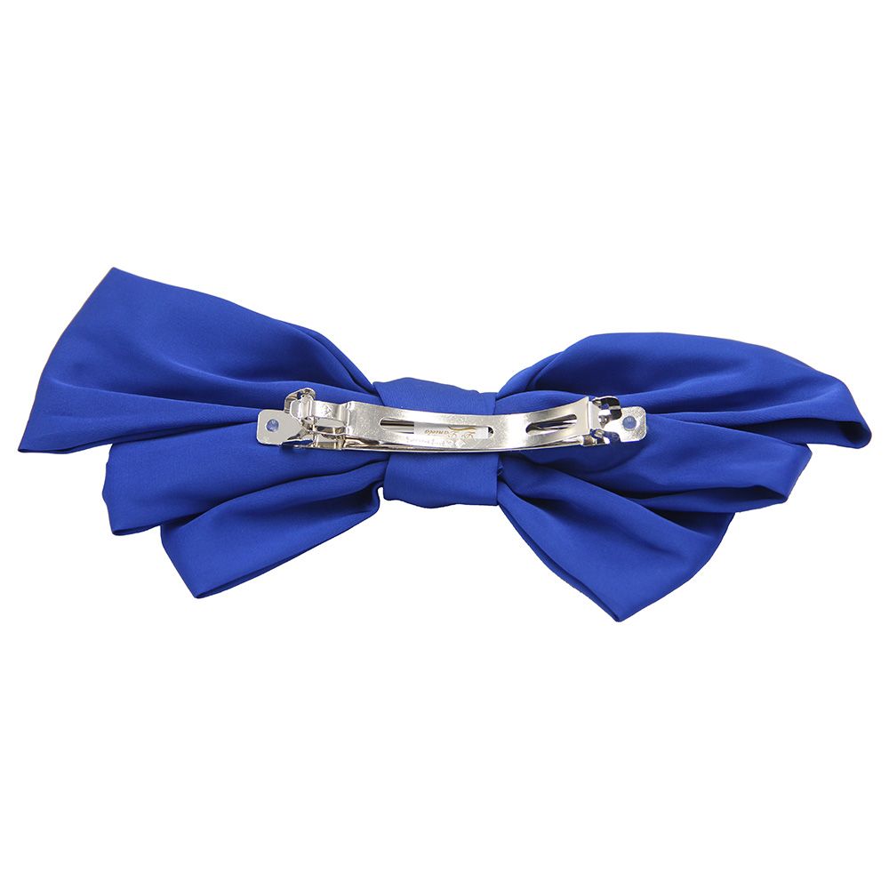 D' Daniela - Large Hair Barrete Bow Hair Clip - Royal Blue