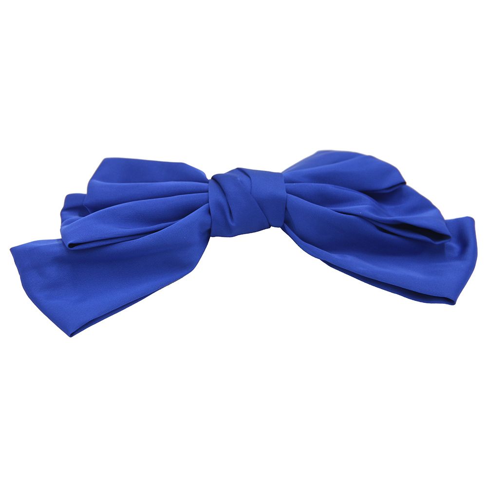 D' Daniela - Large Hair Barrete Bow Hair Clip - Royal Blue