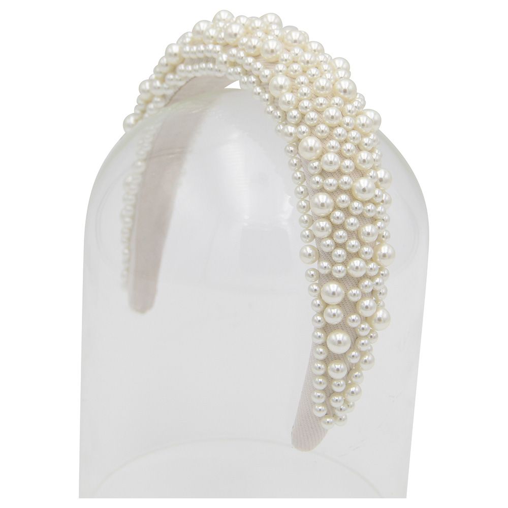 D' Daniela - Girls Olivia Headband - Off White Pearl