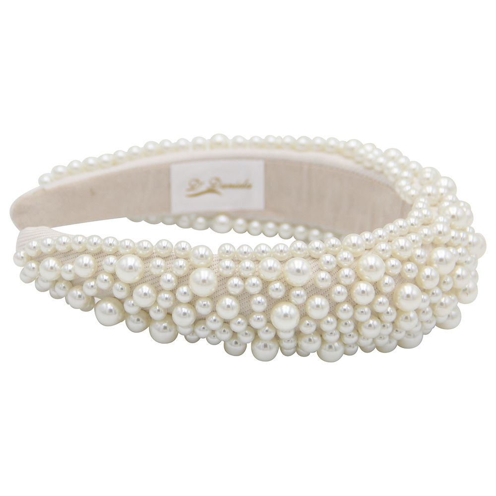 D' Daniela - Girls Olivia Headband - Off White Pearl