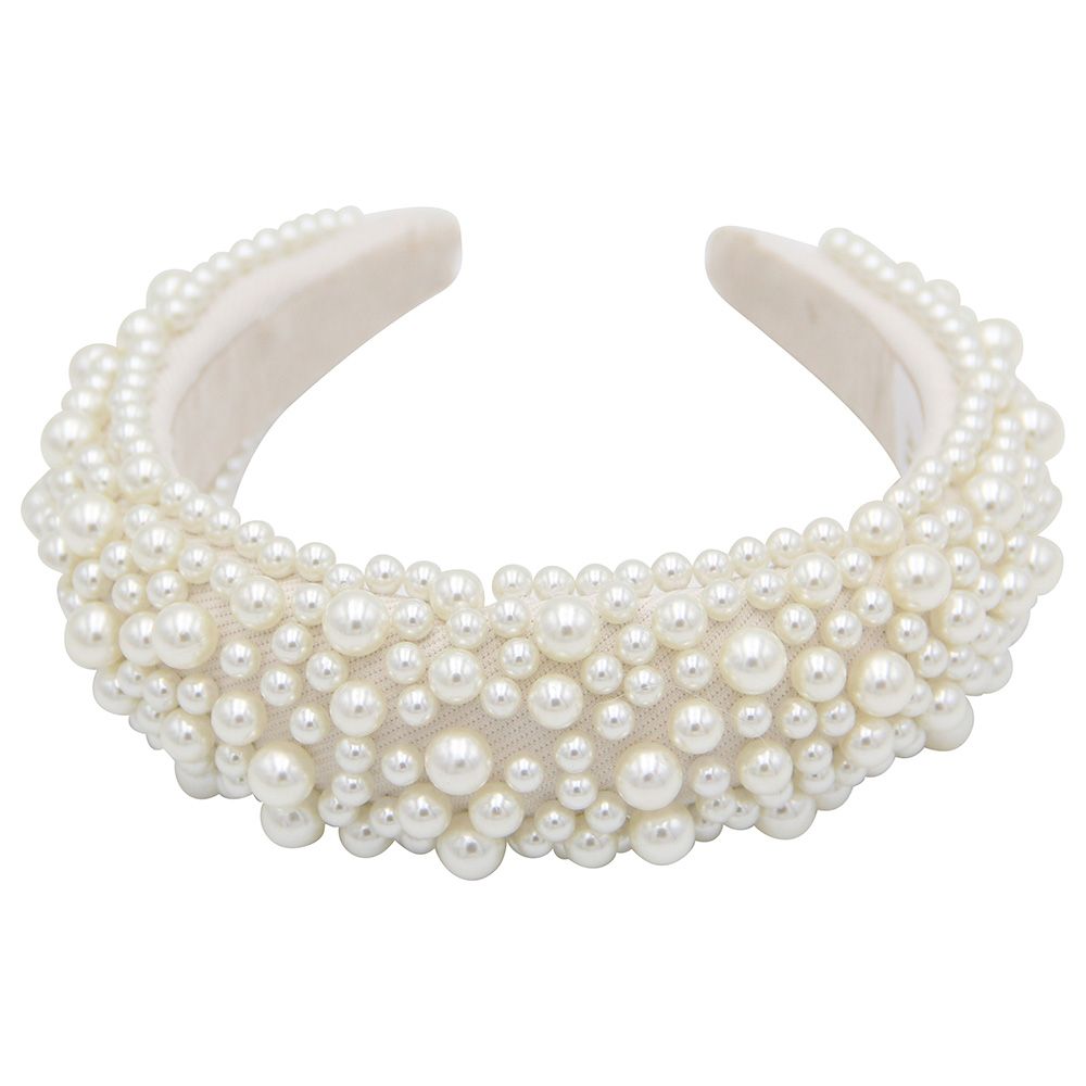 D' Daniela - Girls Olivia Headband - Off White Pearl