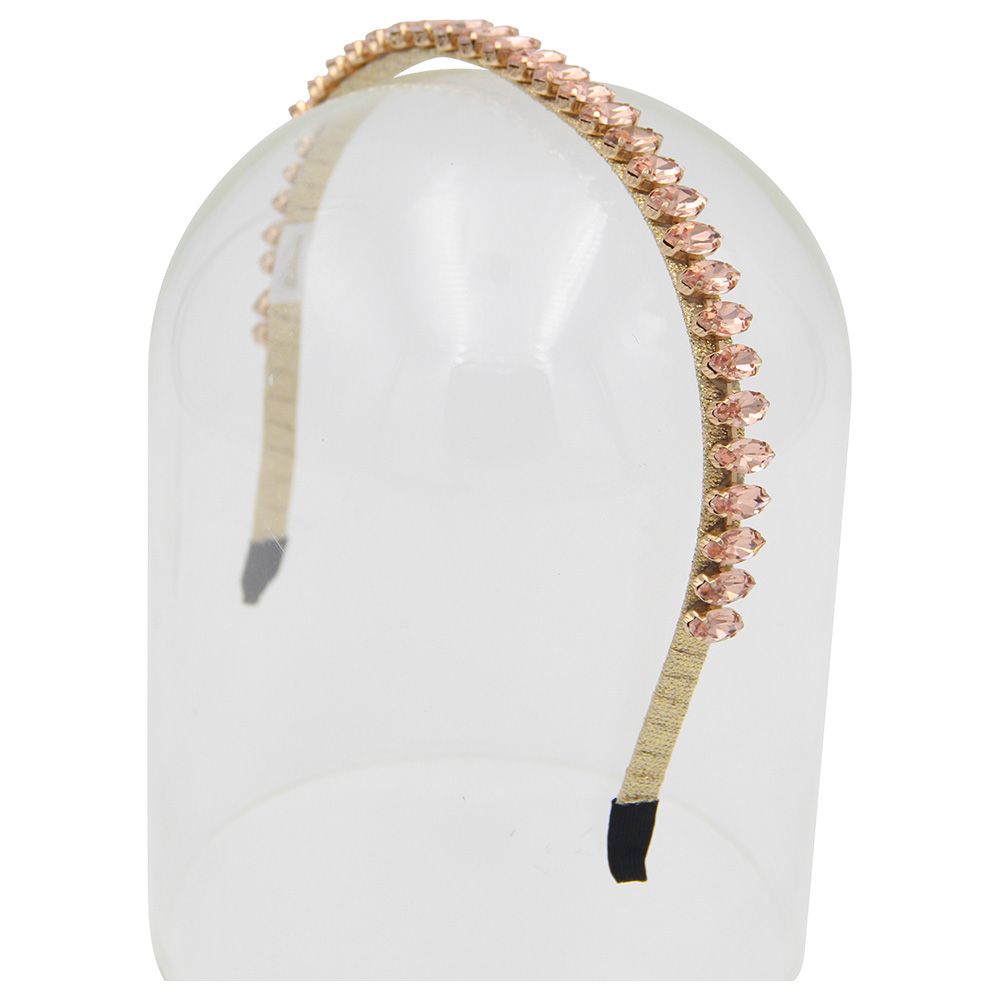 D' Daniela - Girls Amy Headband - Pink Stones