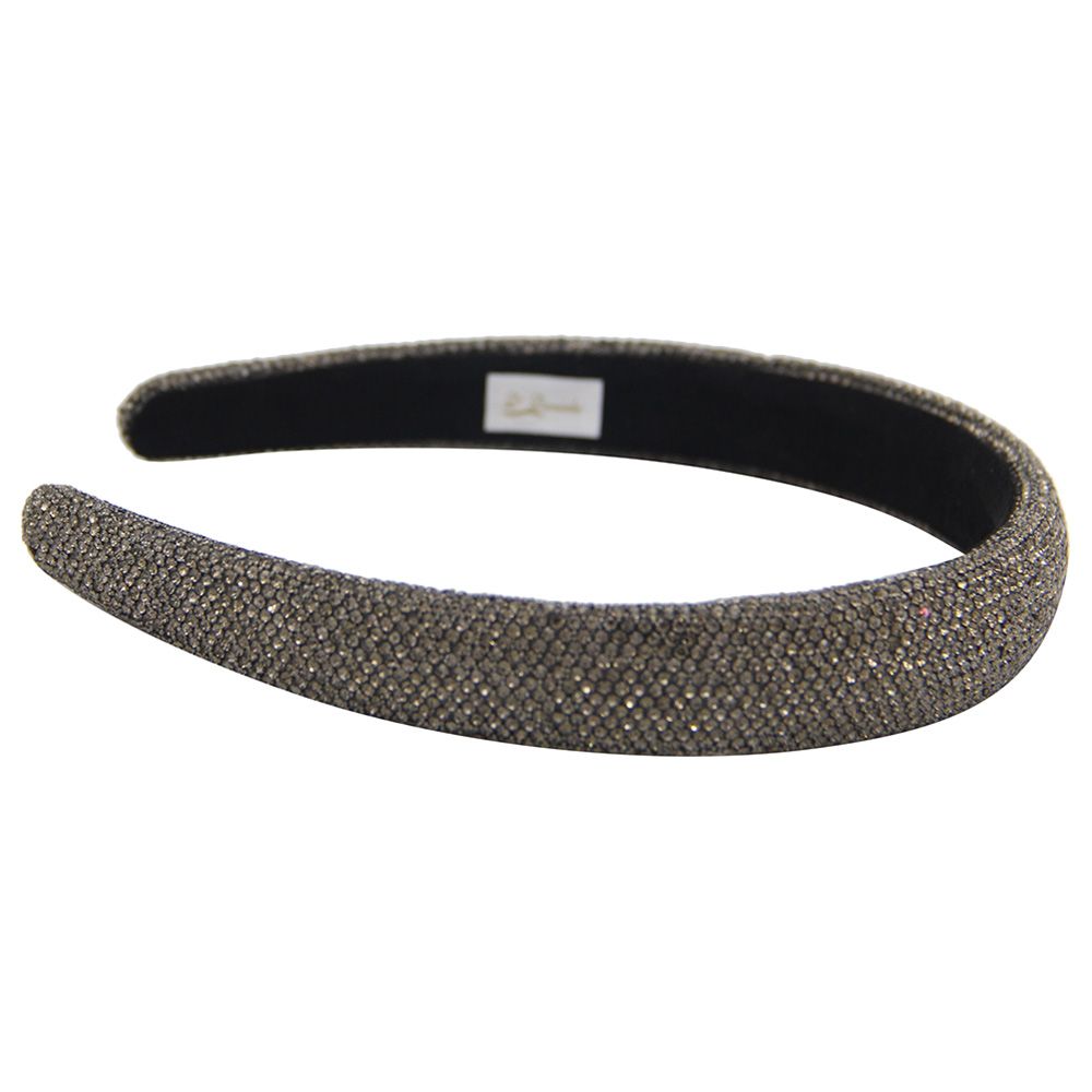 D' Daniela - Girls Emelly Headband - Dark Grey Glittery