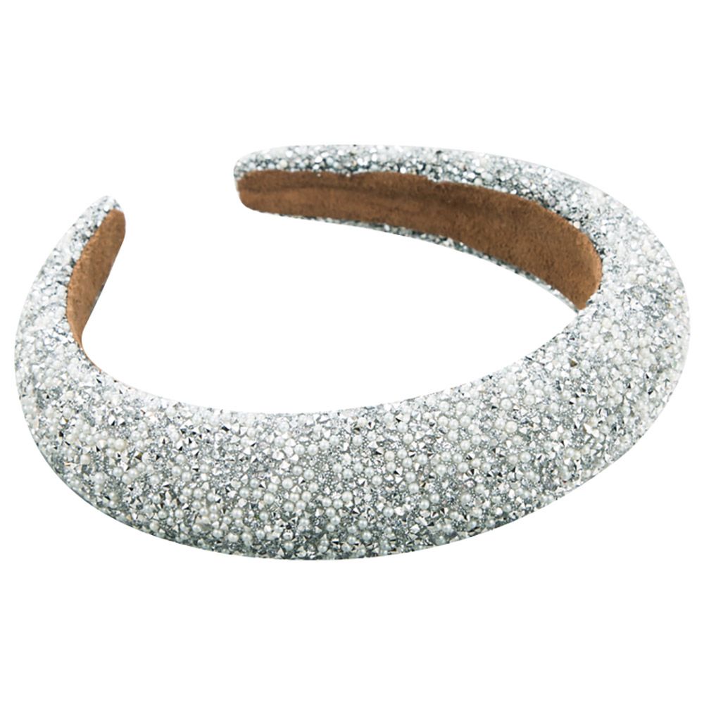 D' Daniela - Girls Retro Headband - Silver