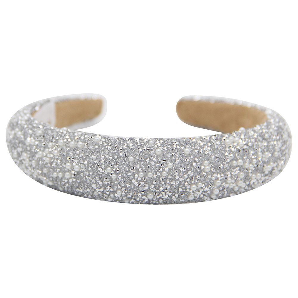 D' Daniela - Girls Retro Headband - Silver