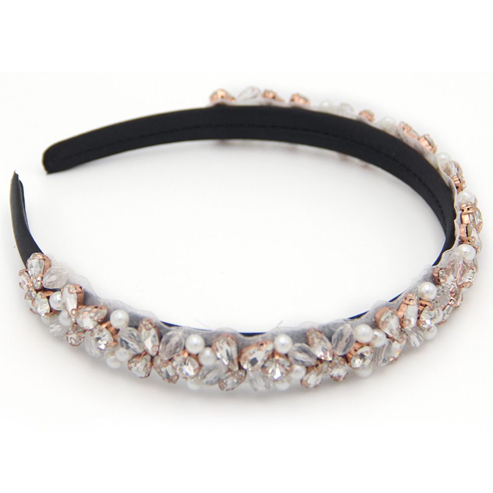 D' Daniela - Girls Retro Headband - Flowers Stones