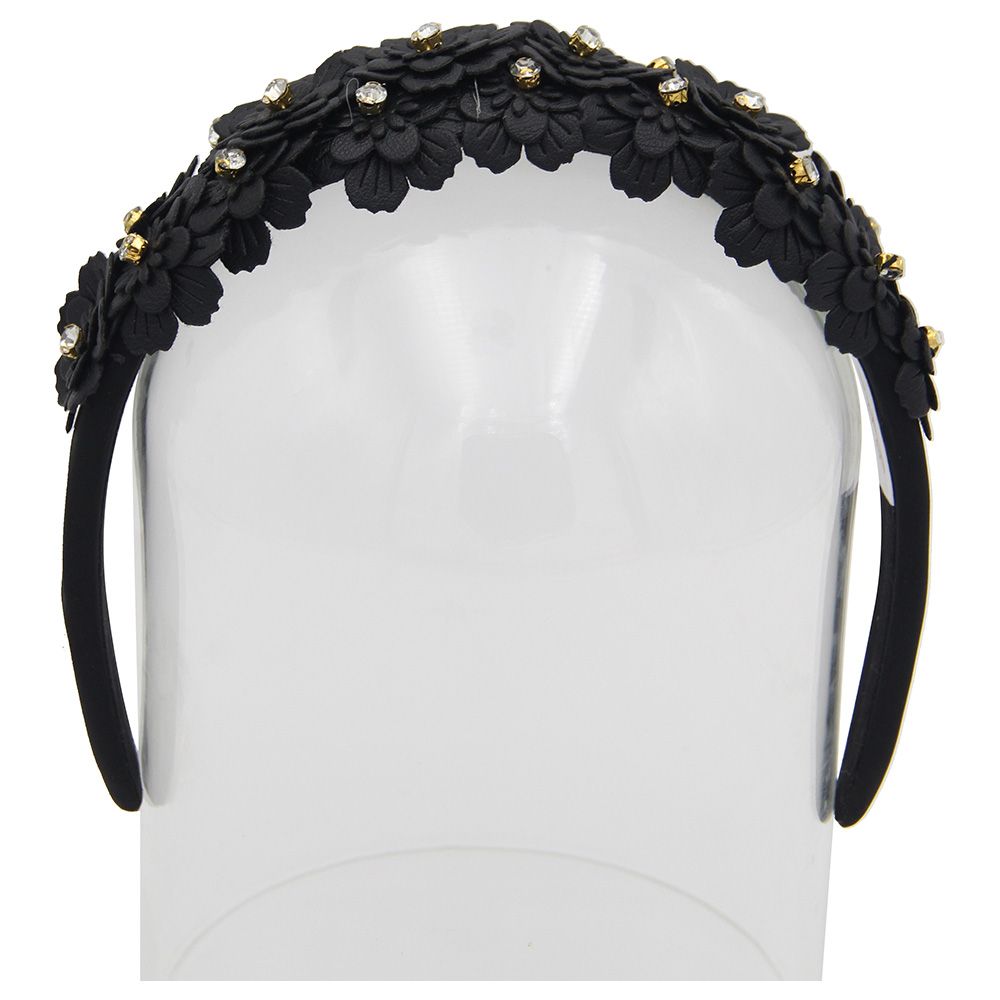 D' Daniela - Girls Camomile Headband - Dark Black