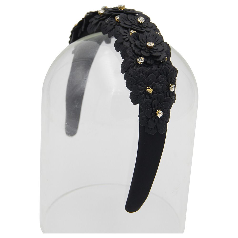 D' Daniela - Girls Camomile Headband - Dark Black