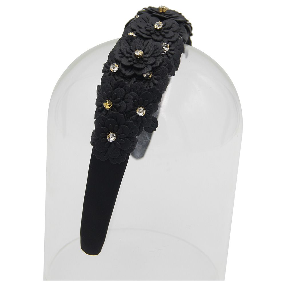 D' Daniela - Girls Camomile Headband - Dark Black