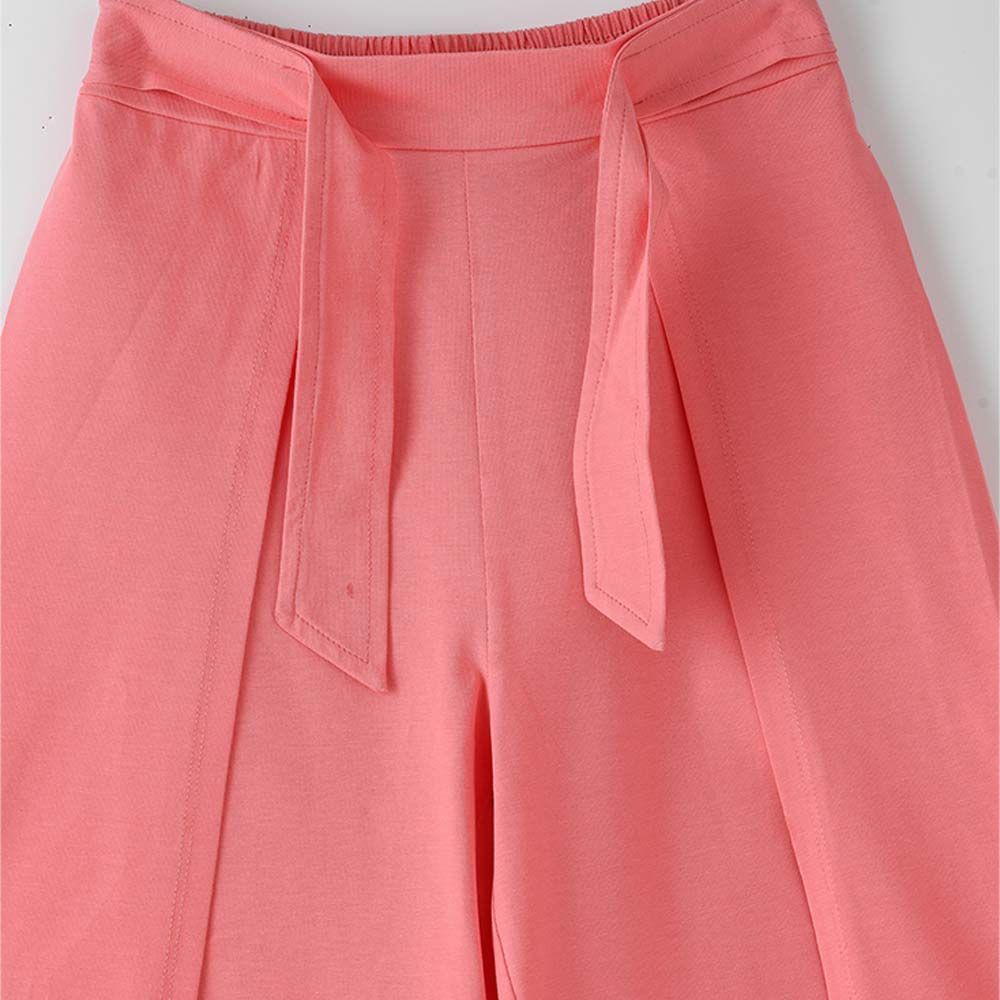 Jelliene - Girl's Solid Knit Bottoms - Pink