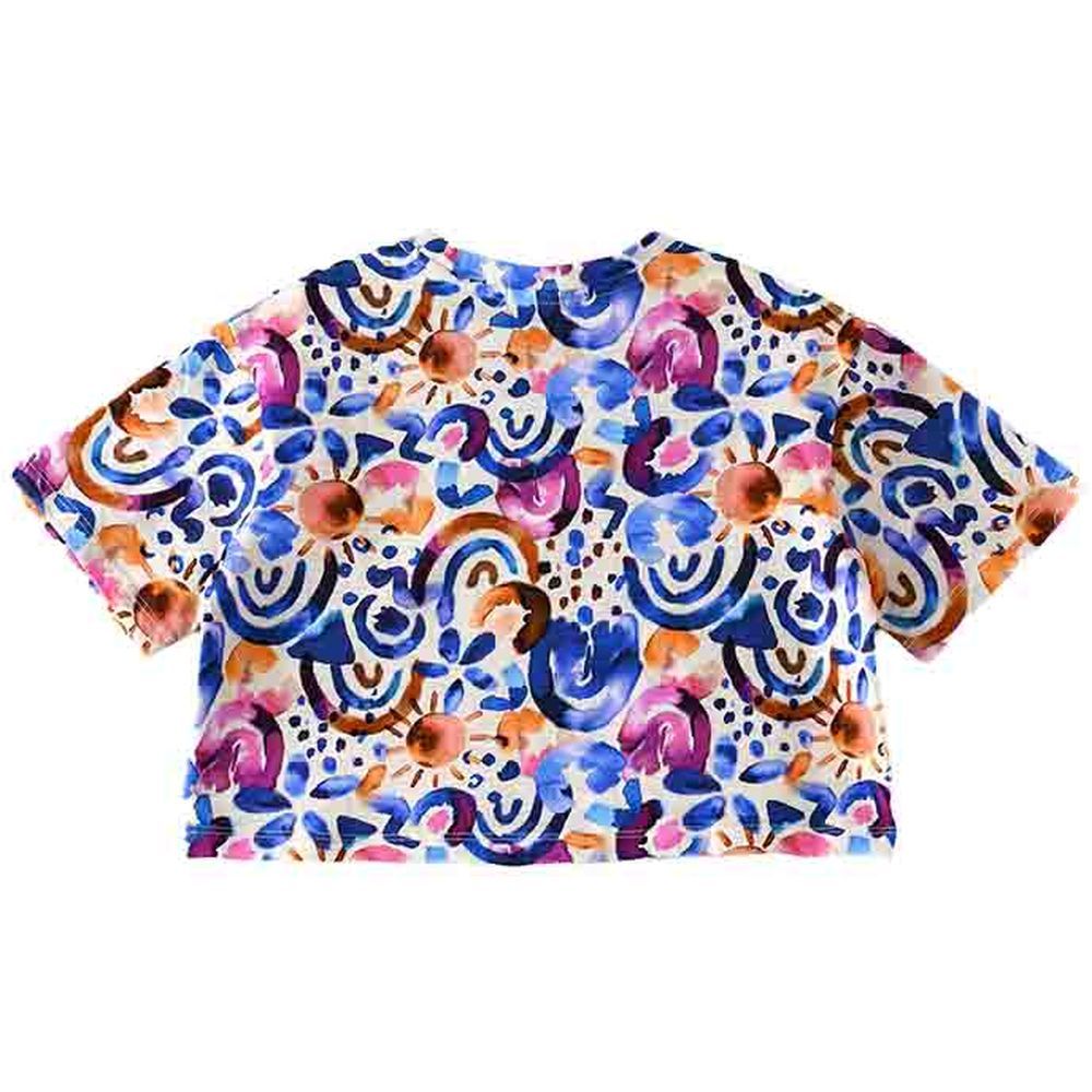 Jelliene - Girl's Floral Printed Crop T-Shirt