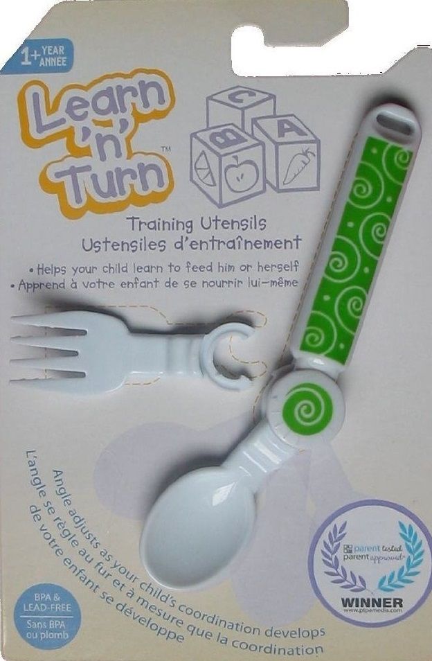 Learn 'N Turn Spoon/Fork Green