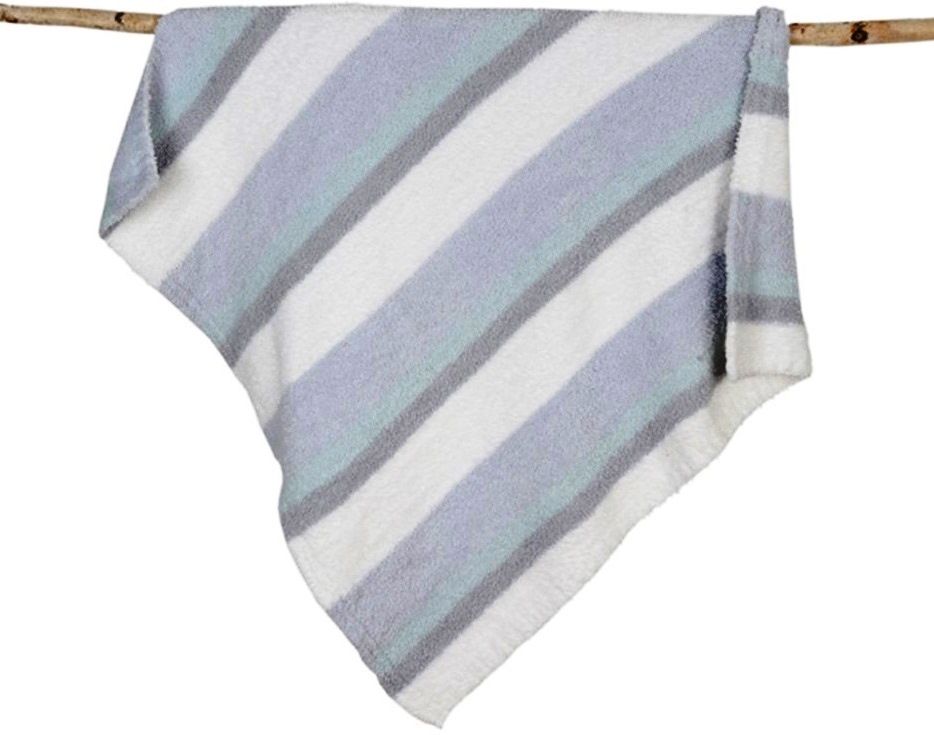 Barefoot Dreams® CozyChic® Multi Striped Stroller Blanket  - White/Ocean/Aqua Ice/Blue