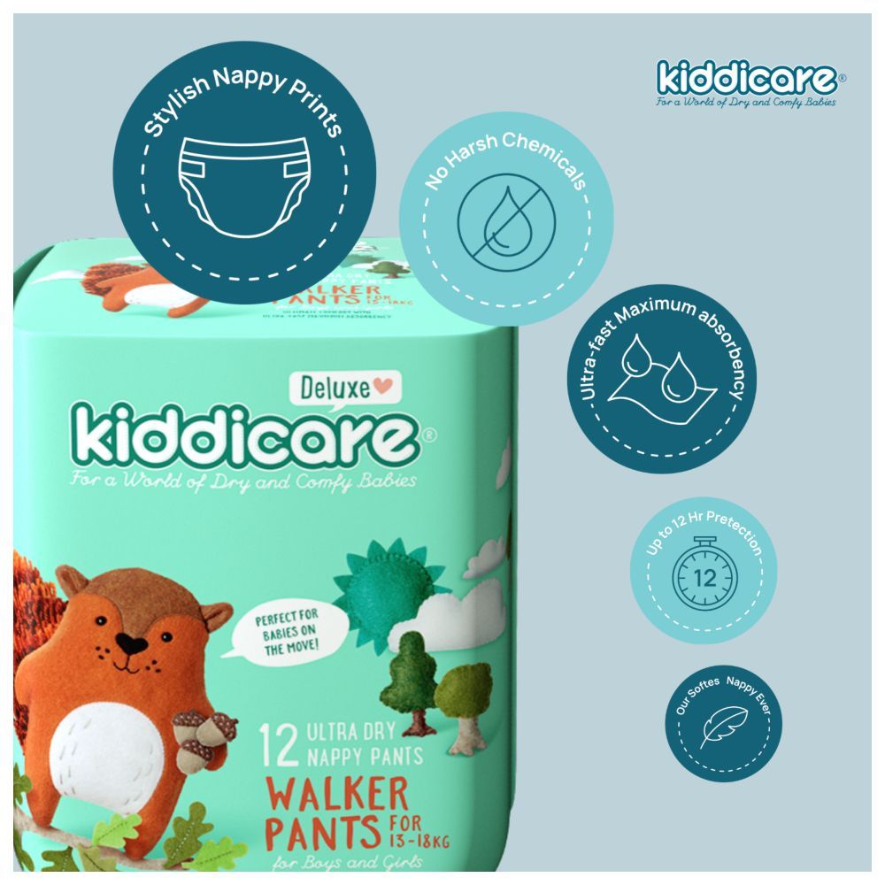 Kiddicare - Walker Nappy Pants - Size 5 - 13-18kg - Pack of 12