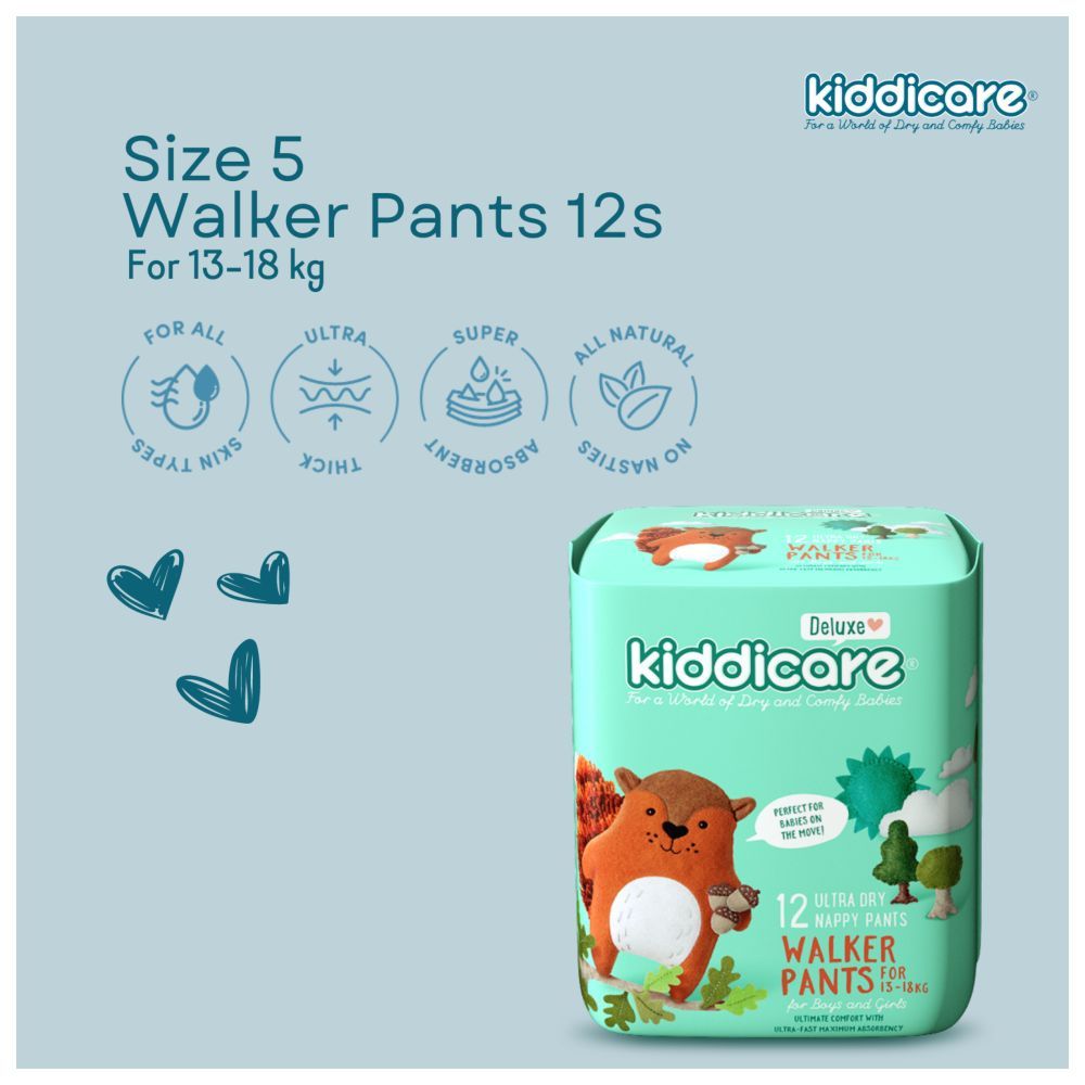 Kiddicare - Walker Nappy Pants - Size 5 - 13-18kg - Pack of 12