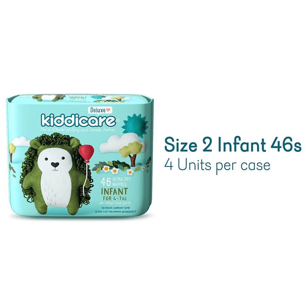 Kiddicare - Infant Nappies - Size 2 - 4-7kg - Pack of 46