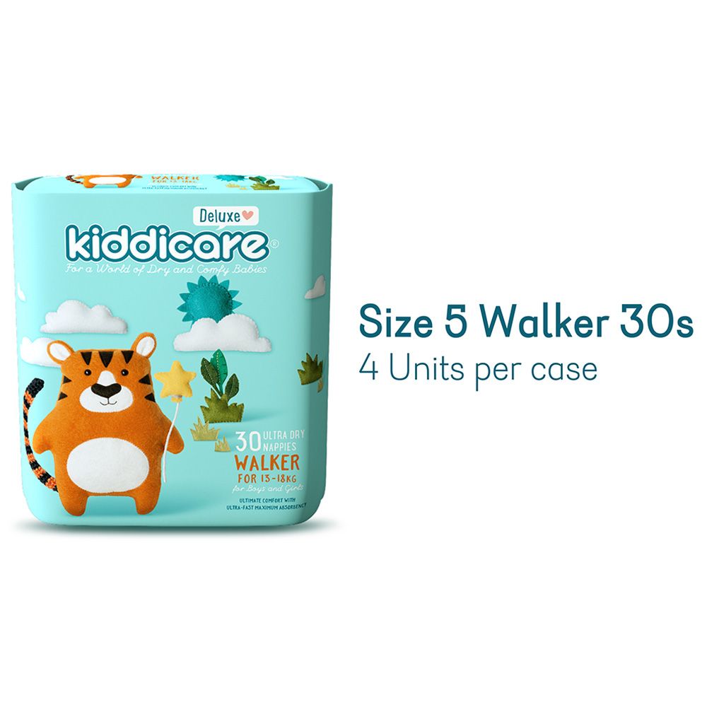 Kiddicare - Walker Nappies - Size 5 - 13-18kg - Pack of 30