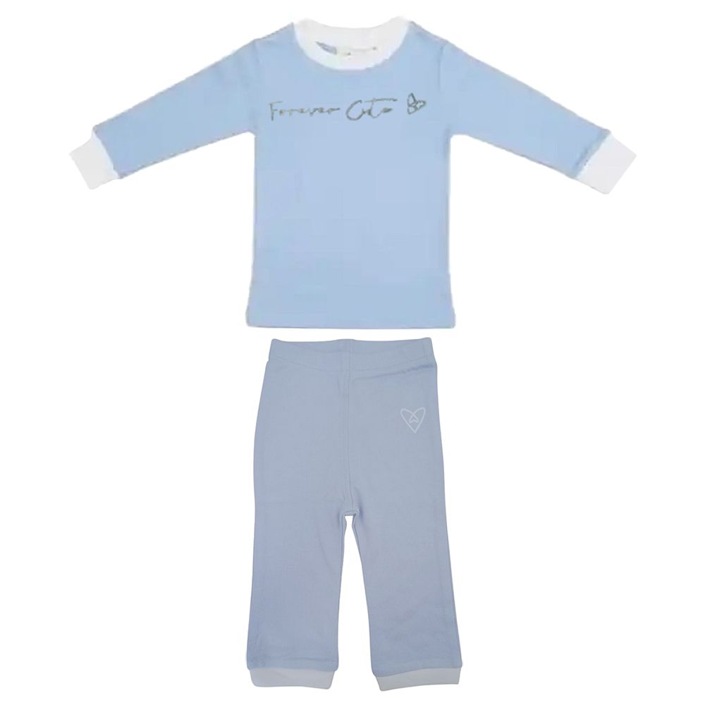 Forever Cute - 2pc-Set - Pyjama Top & Pants - Blue