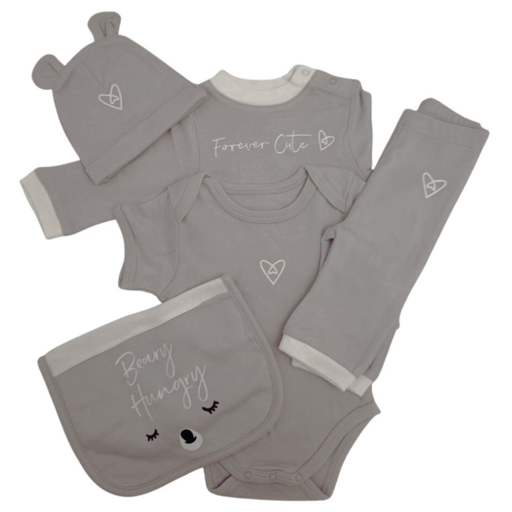 Forever Cute - 5pc-Set - Value Baby Gift Set - Grey