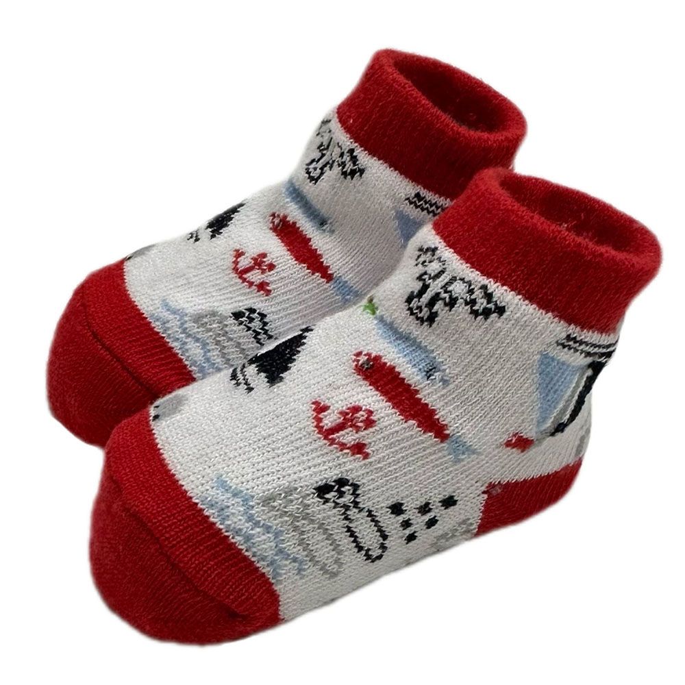 Smart Baby - 3pc-Set - Baby Boy Socks  - Red/White