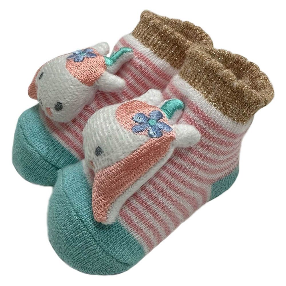 Smart Baby - 3pc-Set - Baby Girl Socks  - Pink/White