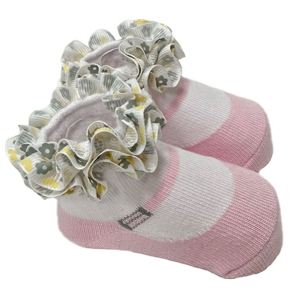 Smart Baby - 4pc-Set - Baby Girl Socks - Pink/White