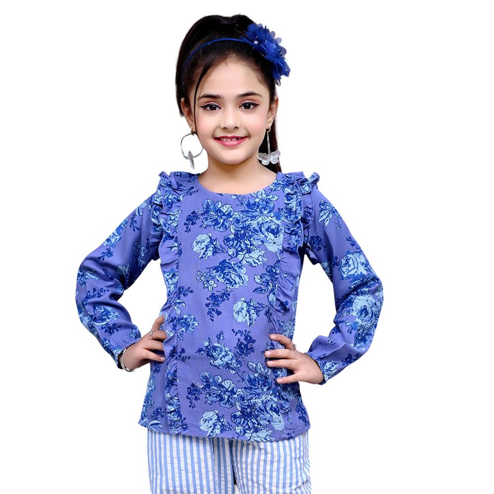 Nexgen Girls - Girl's Long Sleeve Printed Top - Blue