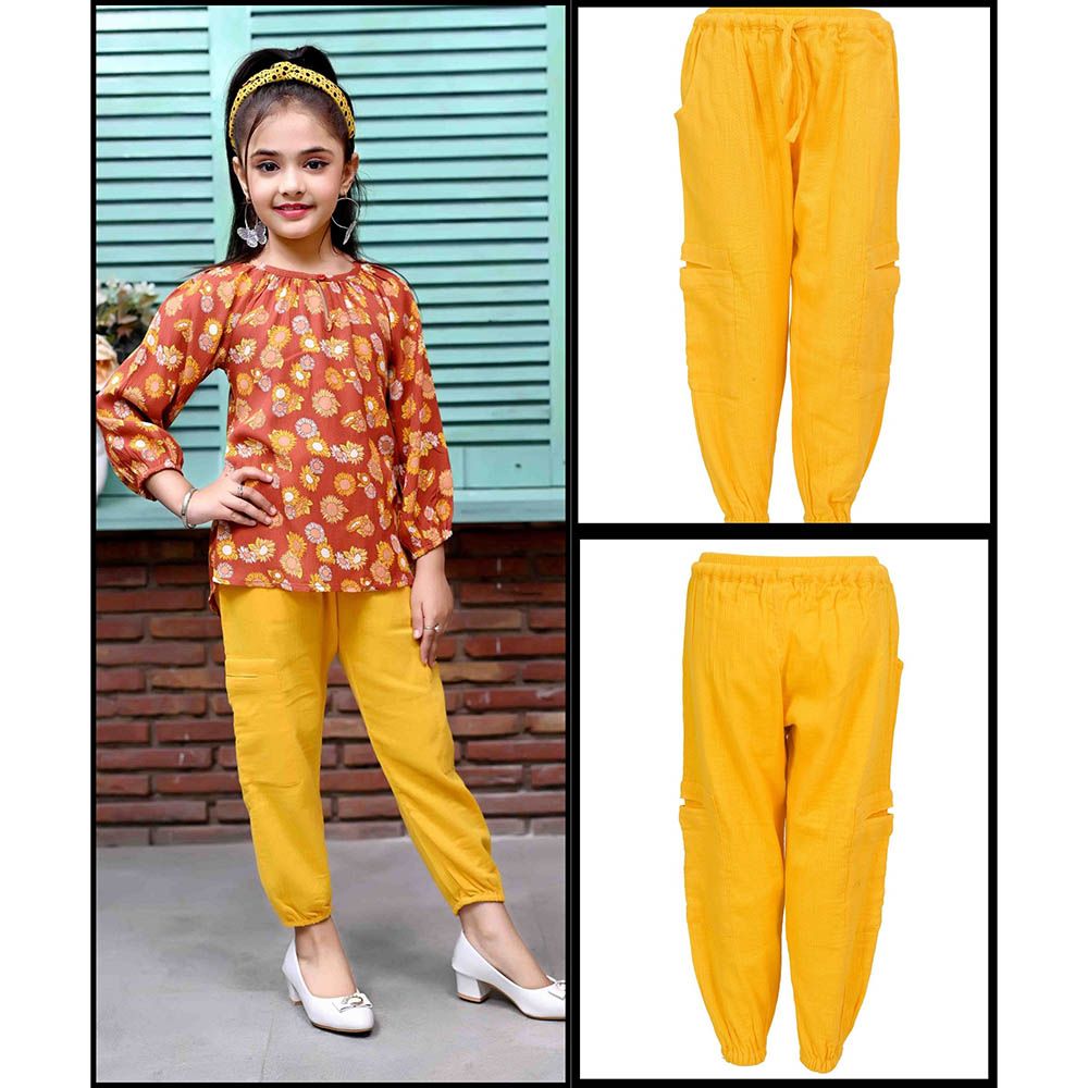 Nexgen Girls - Girl's Plain Harem Pants - Mustard